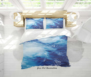 3D Blue Sea Wave Quilt Cover Set Bedding Set Duvet Cover Pillowcases 190- Jess Art Decoration