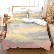 3D Watercolor Sky Cloud Moon Quilt Cover Set Bedding Set Duvet Cover Pillowcases 13- Jess Art Decoration