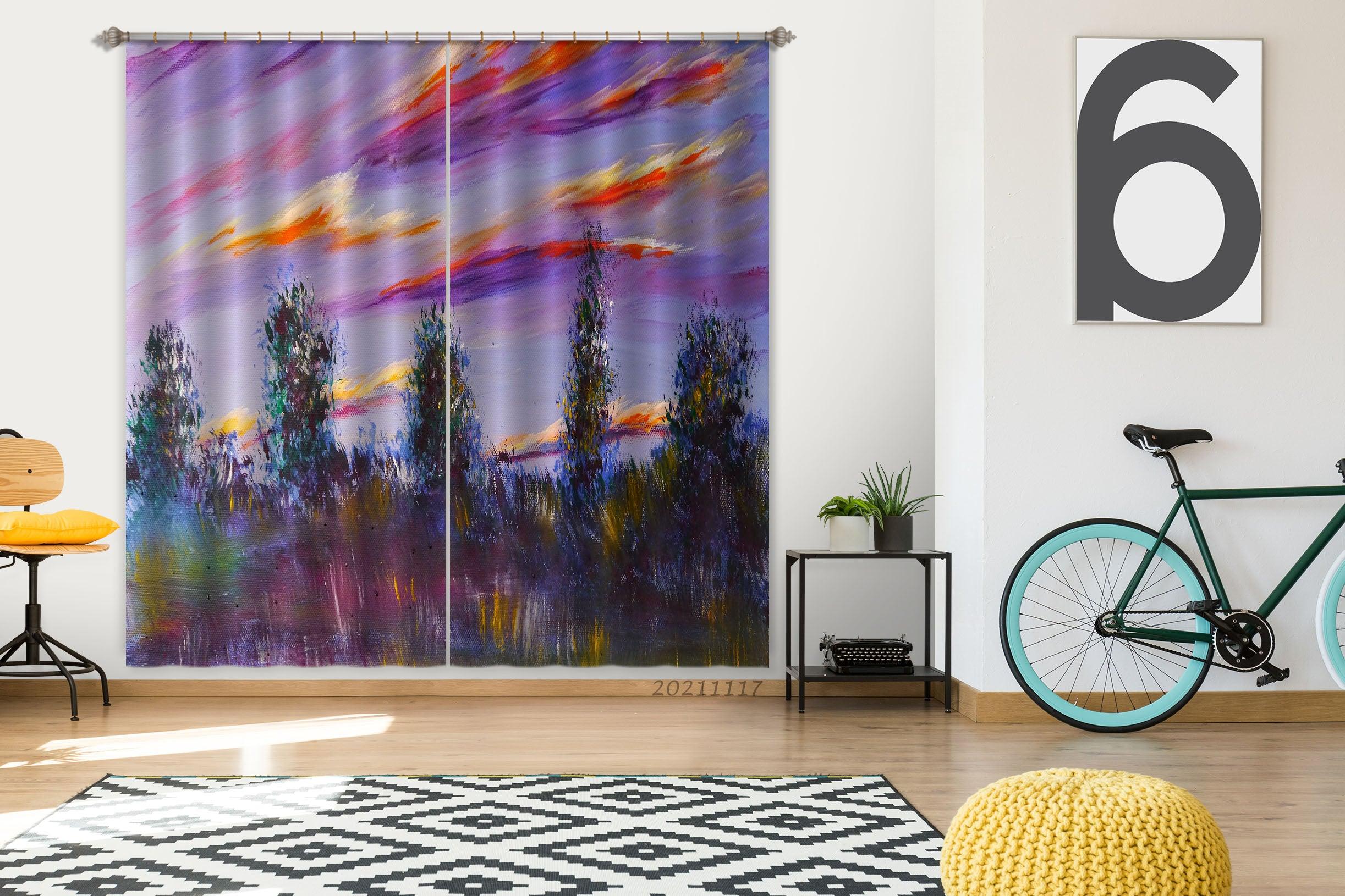 3D Landscape Oil Painting Curtains and Drapes LQH 181- Jess Art Decoration