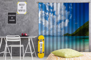 3D Landscape Ocean Beach Mountain Sky Curtains and Drapes GD 3568- Jess Art Decoration