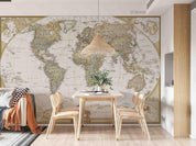 3D Retro World Map Wall Mural Wallpaper LQH 255- Jess Art Decoration
