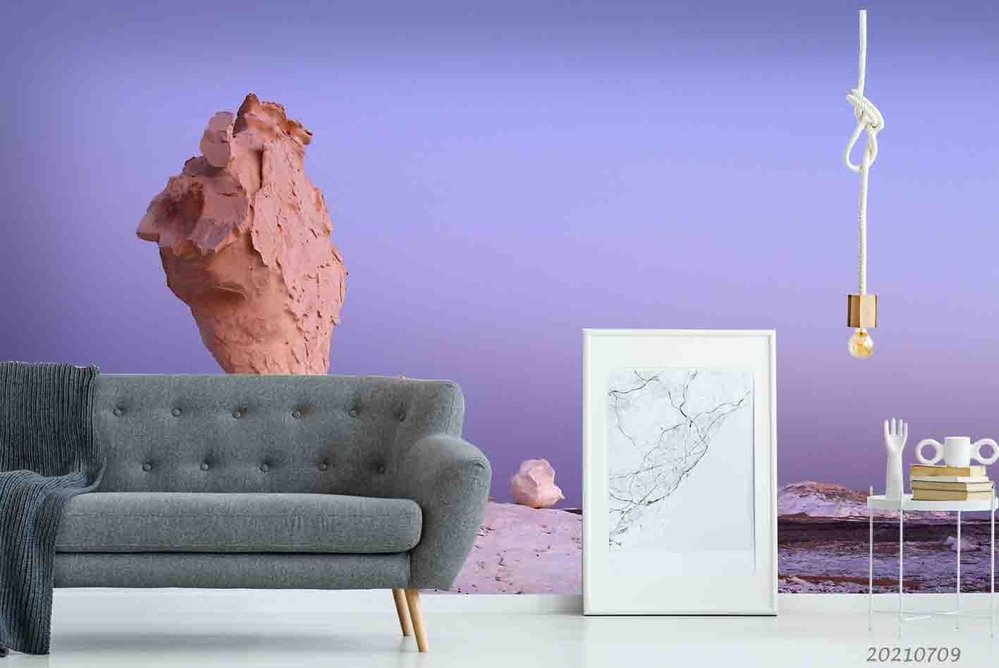 3D Oceans Sand Sculpture Rock Wall Mural Wallpaper SWW4266- Jess Art Decoration