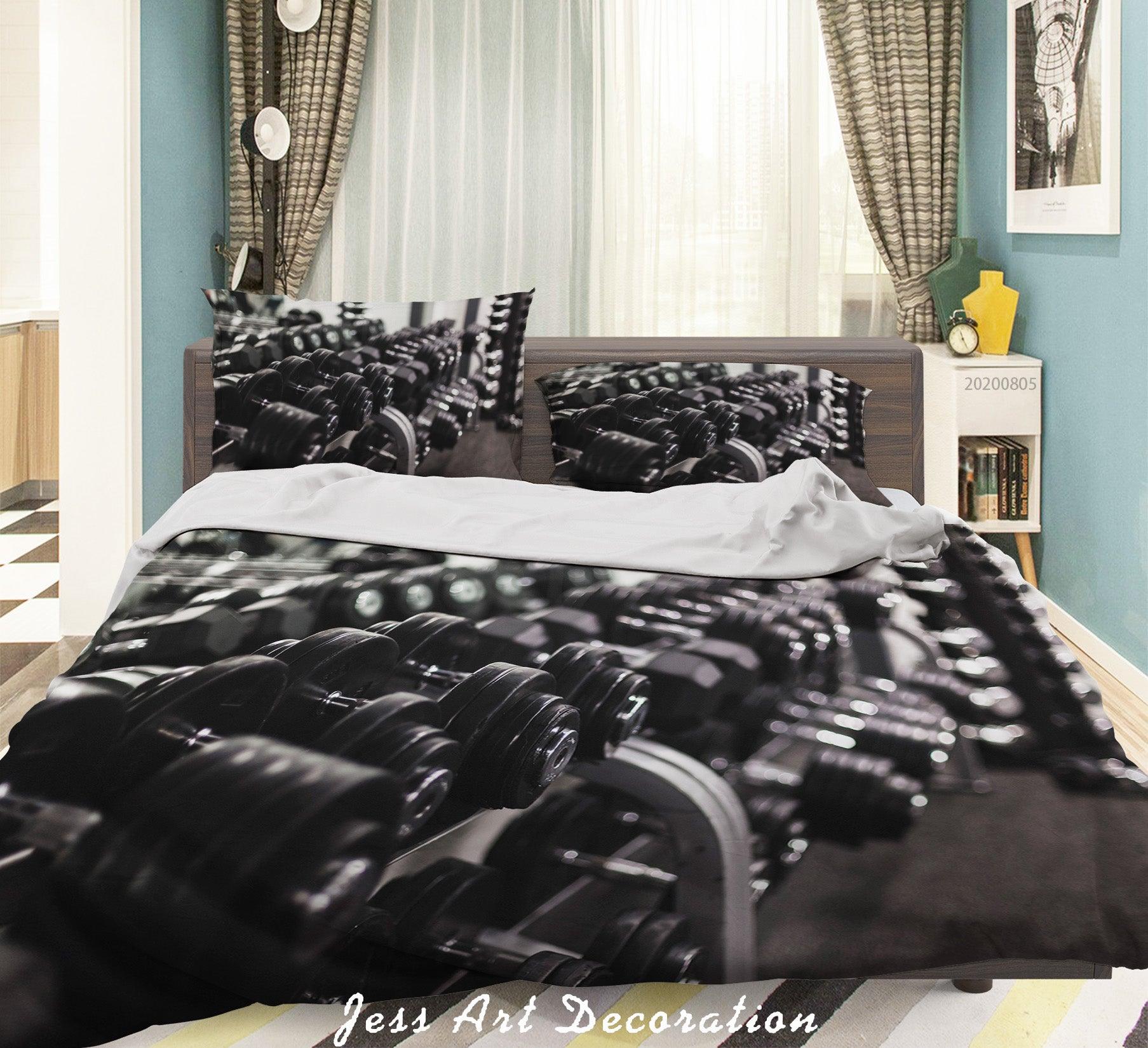 3D Gym Barbell Quilt Cover Set Bedding Set Duvet Cover Pillowcases LXL 305- Jess Art Decoration
