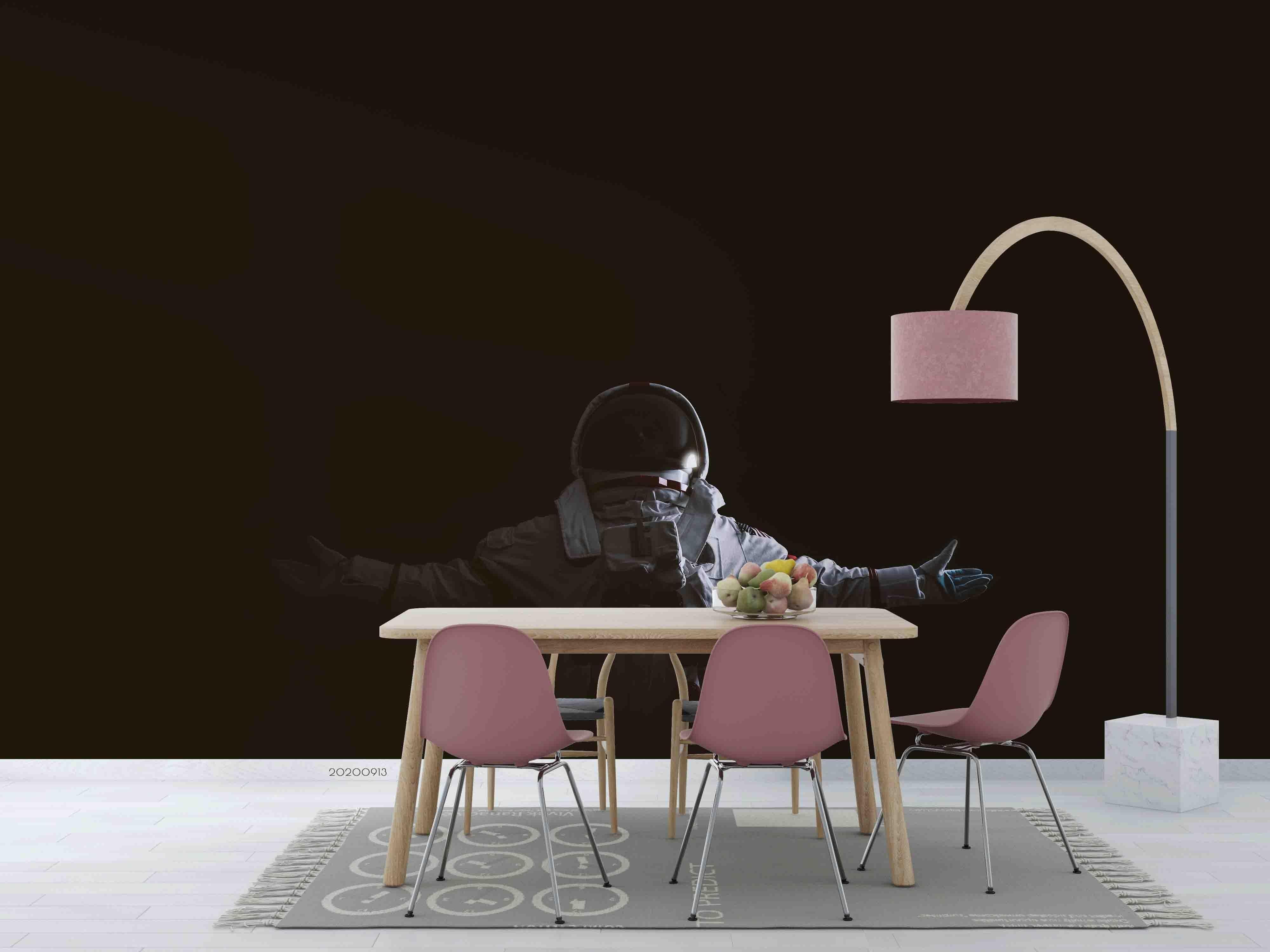 3D Dark Space Astronaut Wall Mural Wallpaper LXL- Jess Art Decoration