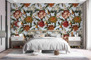 3D Vintage Blooming Flower Bird Pattern Wall Mural Wallpaper GD 3518- Jess Art Decoration