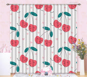 3D Hand Drawn Fruit Cherry Curtains and Drapes LQH 159- Jess Art Decoration