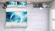 3D Dreamy Glowing Circle Foggy Dark Forest Tree Plant Quilt Cover Set Bedding Set Duvet Cover Pillowcases LXL- Jess Art Decoration
