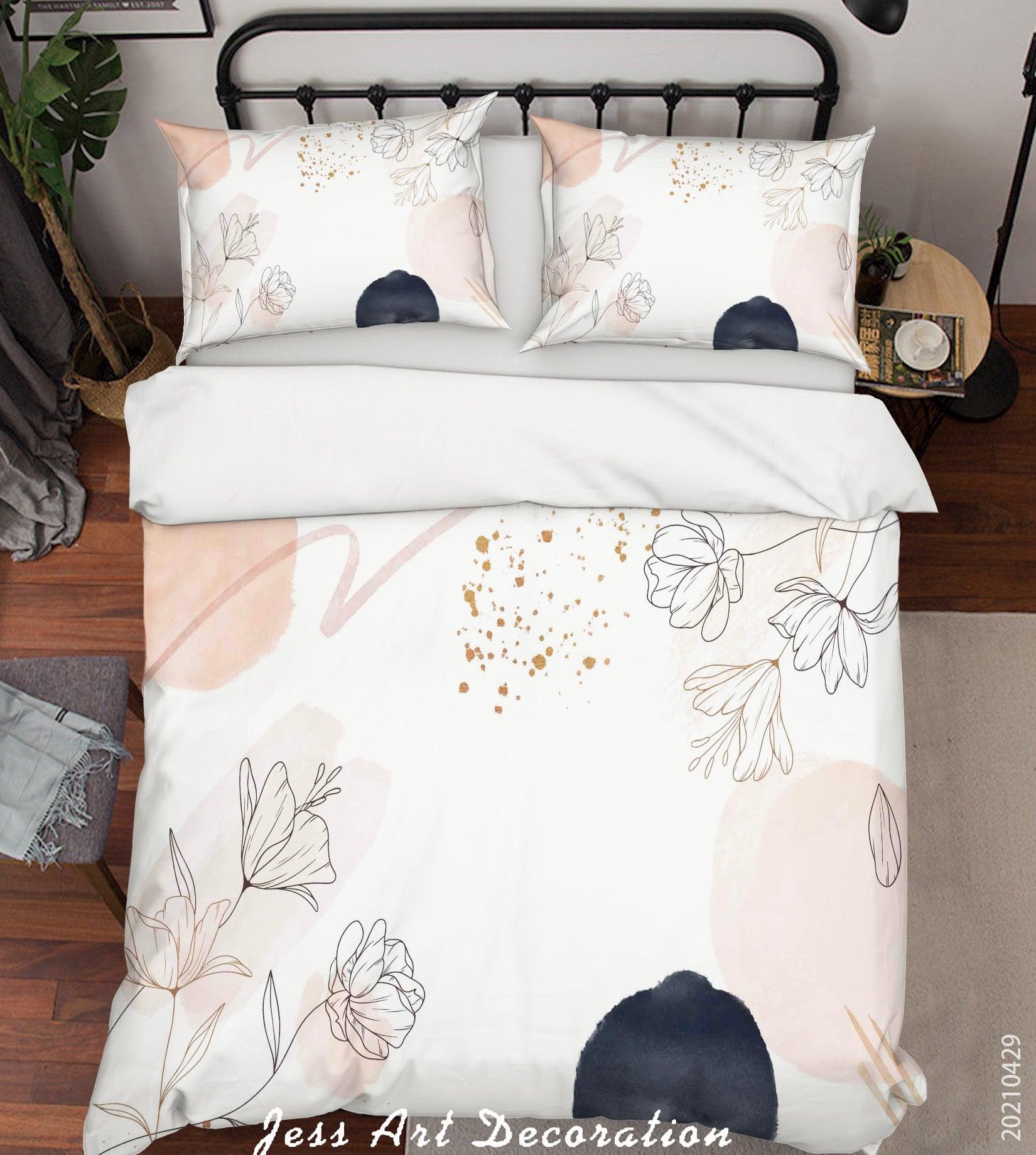 3D Watercolor Color Floral Leaf Quilt Cover Set Bedding Set Duvet Cover Pillowcases 226- Jess Art Decoration