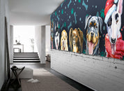 3D dog footprint bone wall mural wallpaper 38- Jess Art Decoration