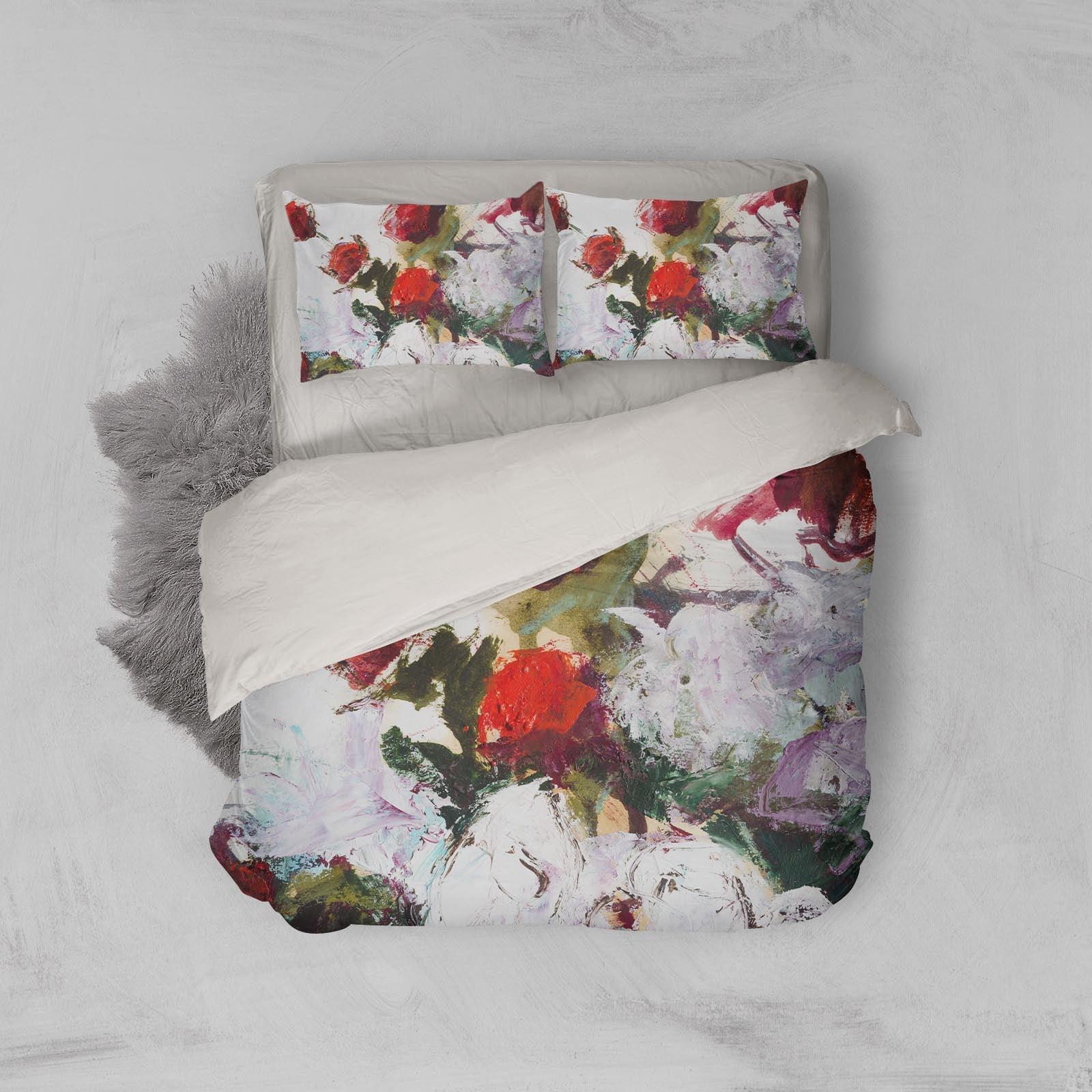 3D Red Rose Floral Quilt Cover Set Bedding Set Pillowcases 160- Jess Art Decoration