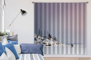 3D Winter Snow Covered Hills Scenery Curtains and Drapes GD 2661- Jess Art Decoration