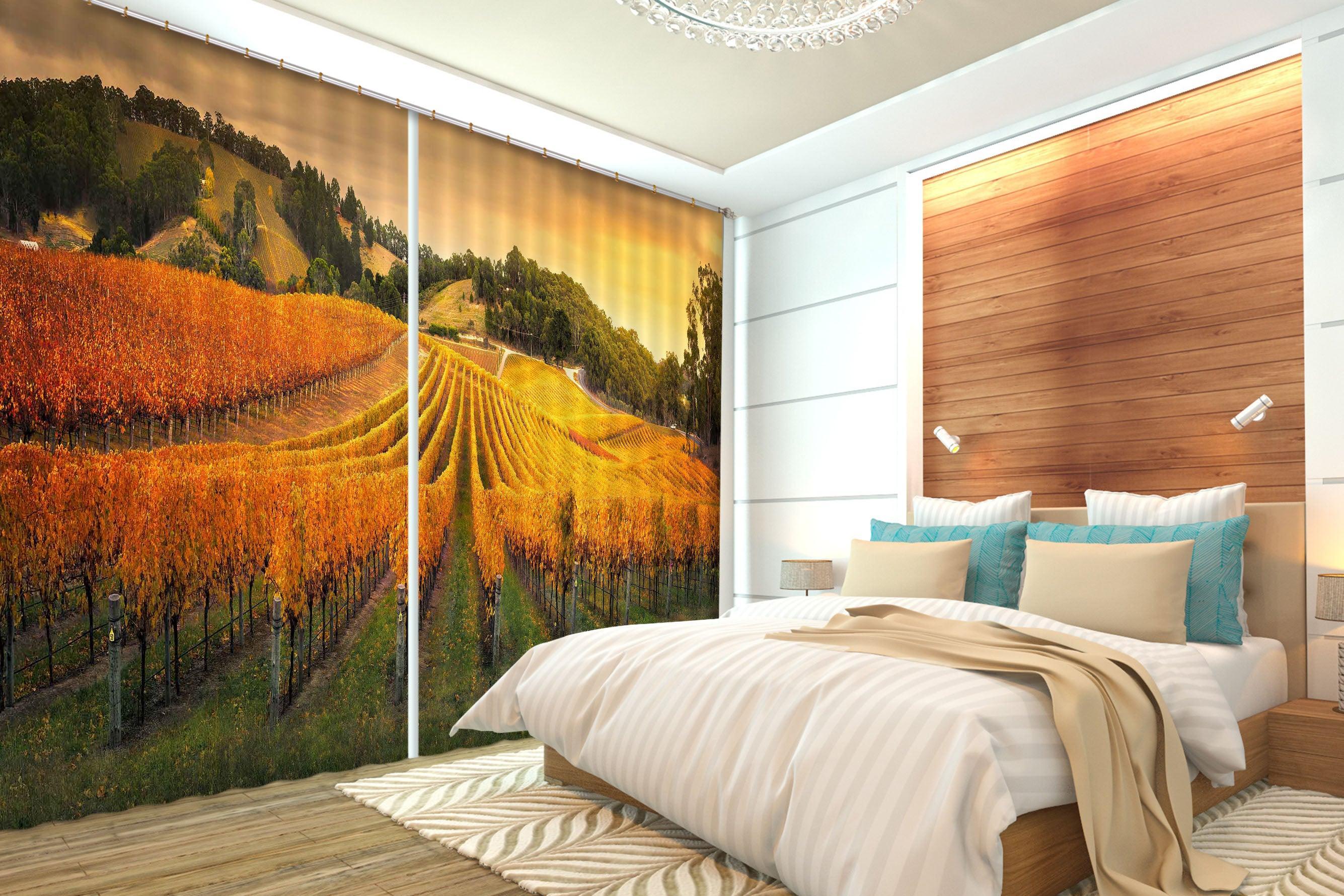 3D Green Fields Wheat Fields Curtains and Drapes A130- Jess Art Decoration