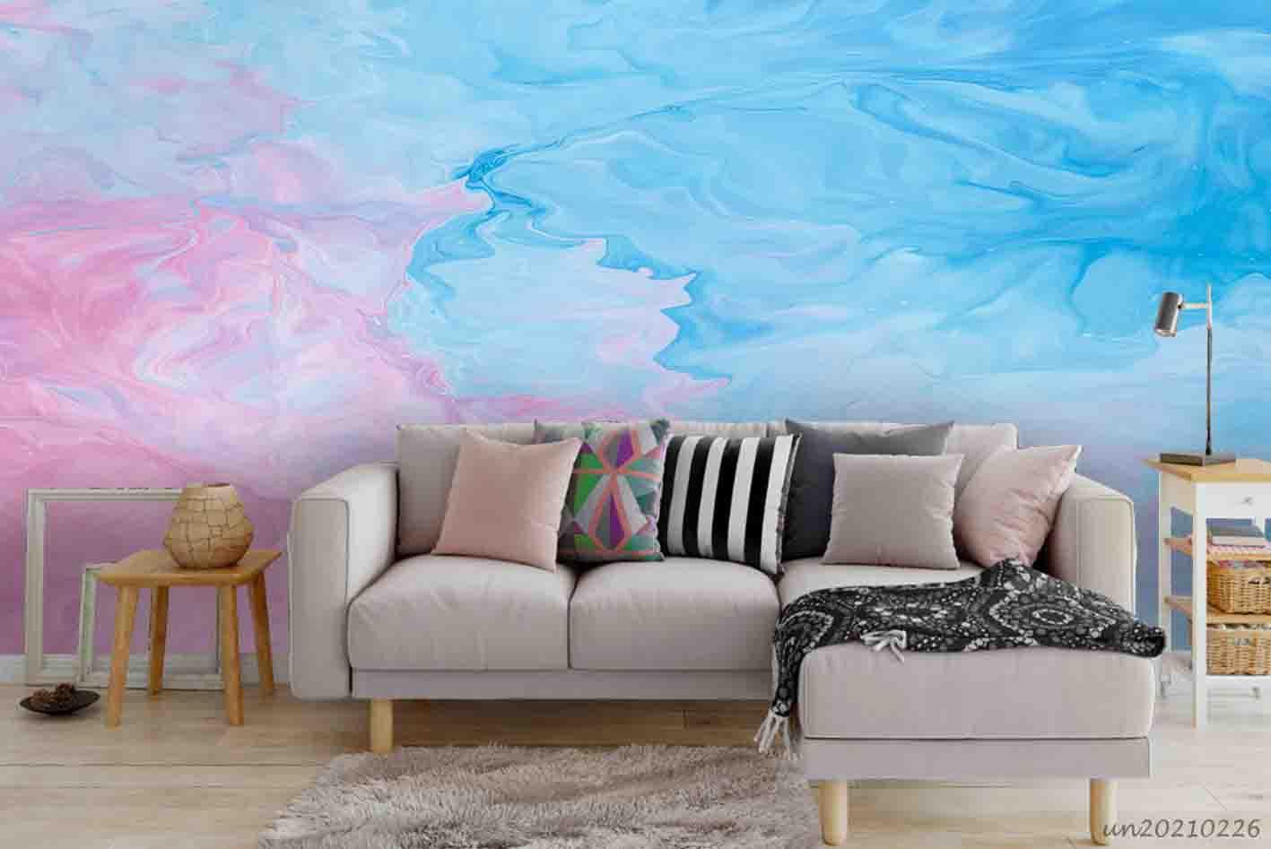 3D Abstract Blue Pink Marble Wall Mural Wallpaper LQH 93- Jess Art Decoration