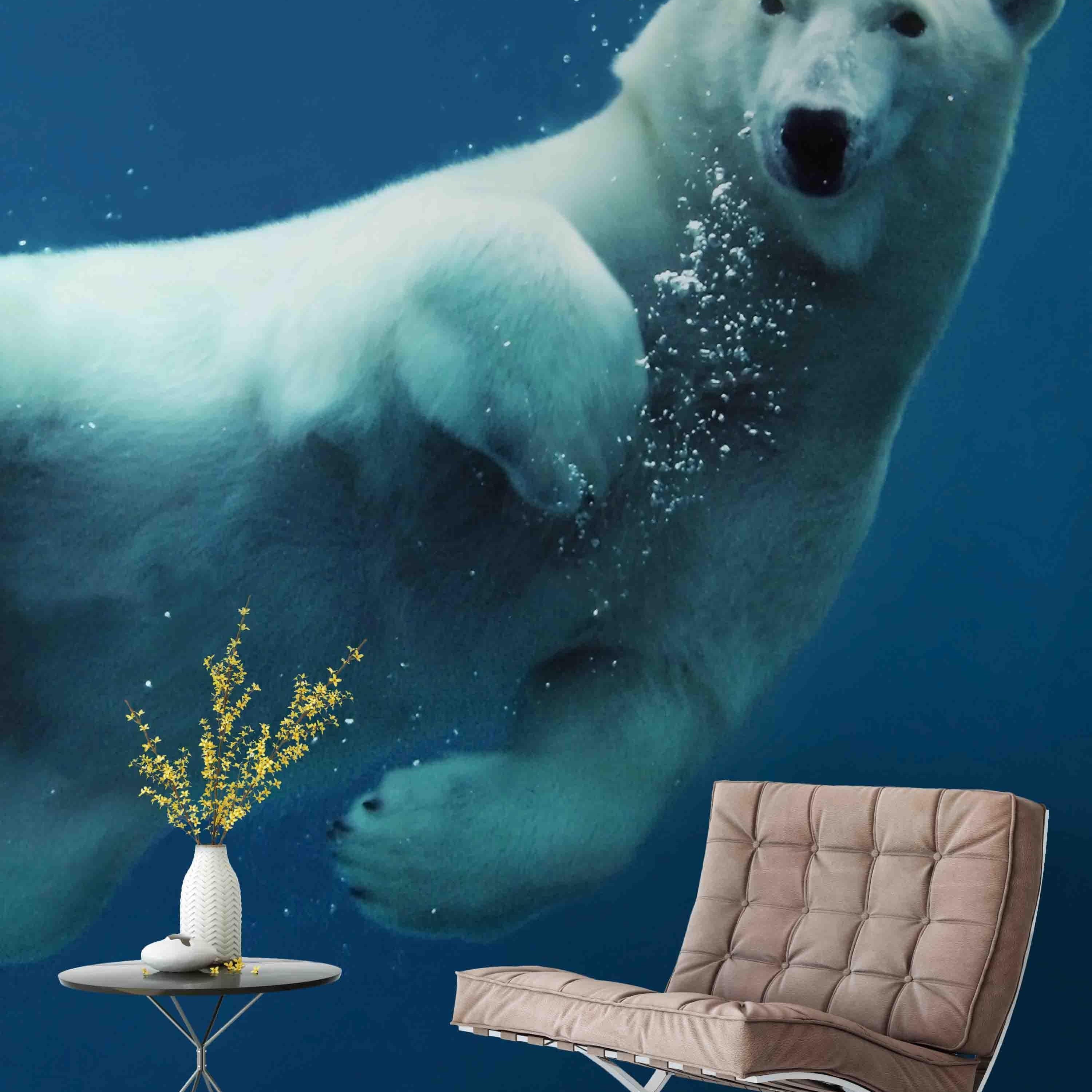 3D Polar Bear polar bear animal mural wall mural wallpaper for nursery - view 3