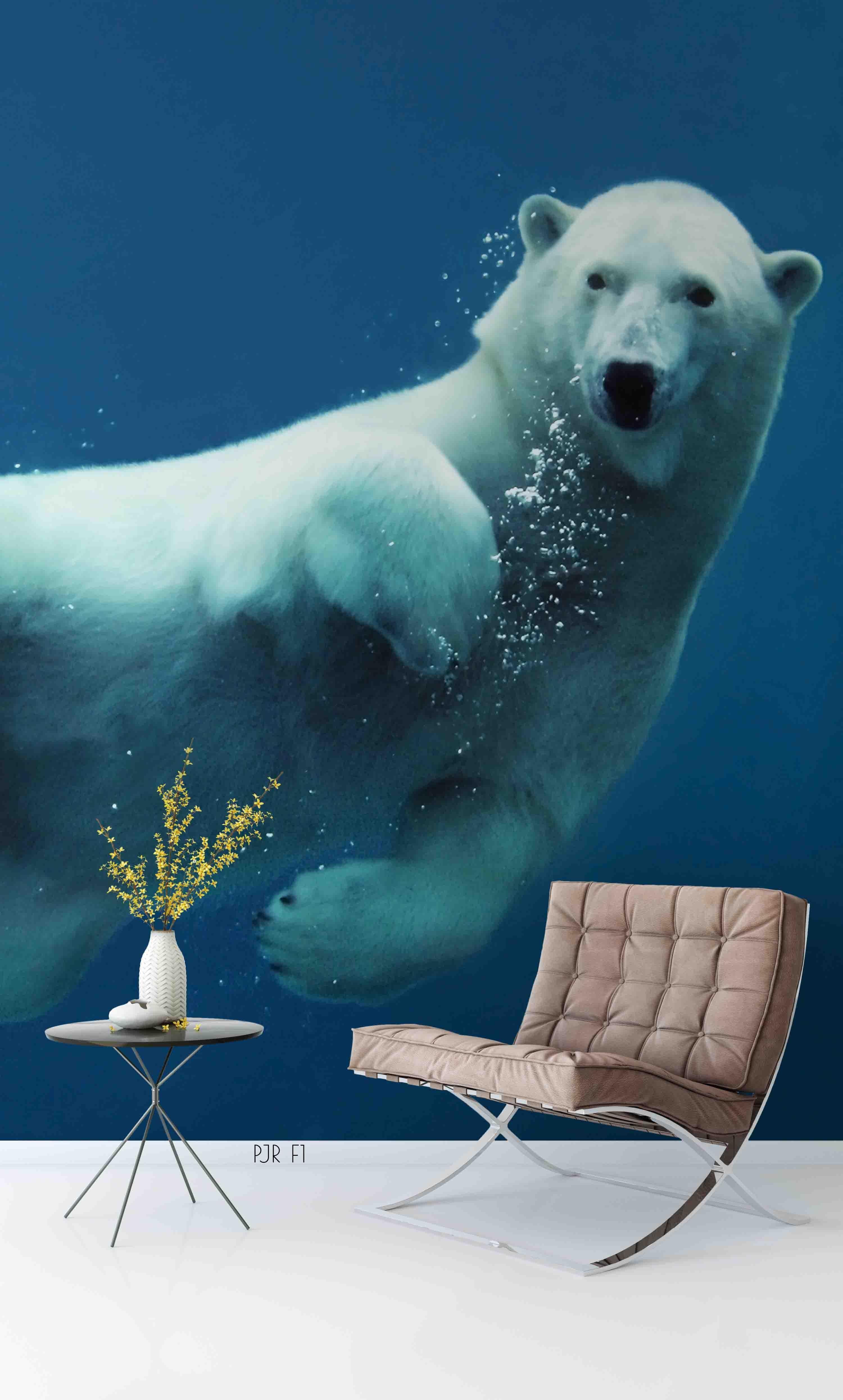 3D Polar Bear polar bear animal mural wall mural wallpaper for nursery - view 3