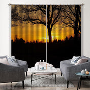 3D Woods Golden Sun Sky Sunrise Curtains and Drapes GD 2240- Jess Art Decoration