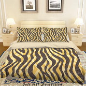 3D Yellow Zebra Pattern Quilt Cover Set Bedding Set Duvet Cover Pillowcases LXL- Jess Art Decoration