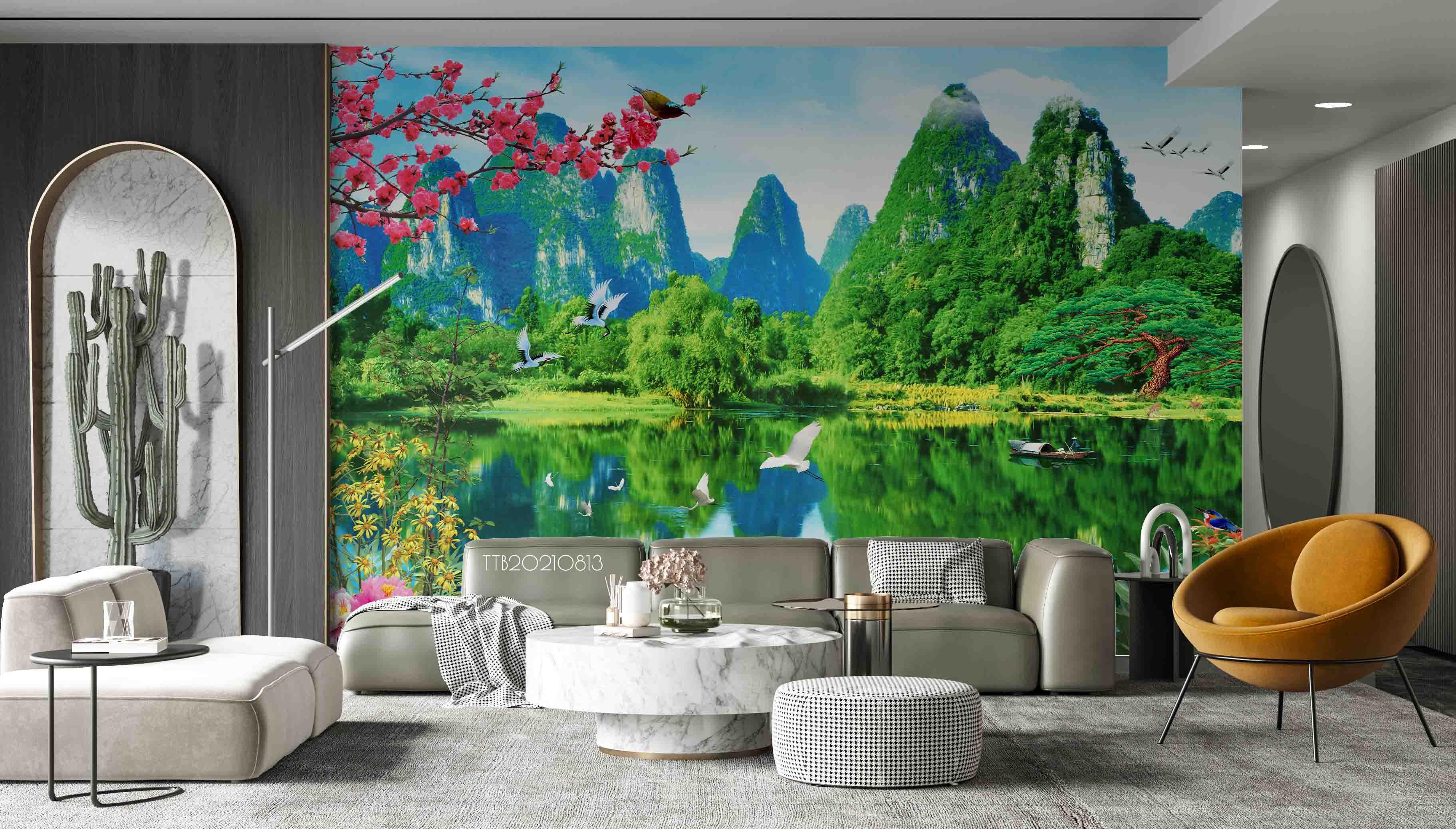 3D Chinese Style Landscape Painting Wall Mural WallpaperSWW5112- Jess Art Decoration