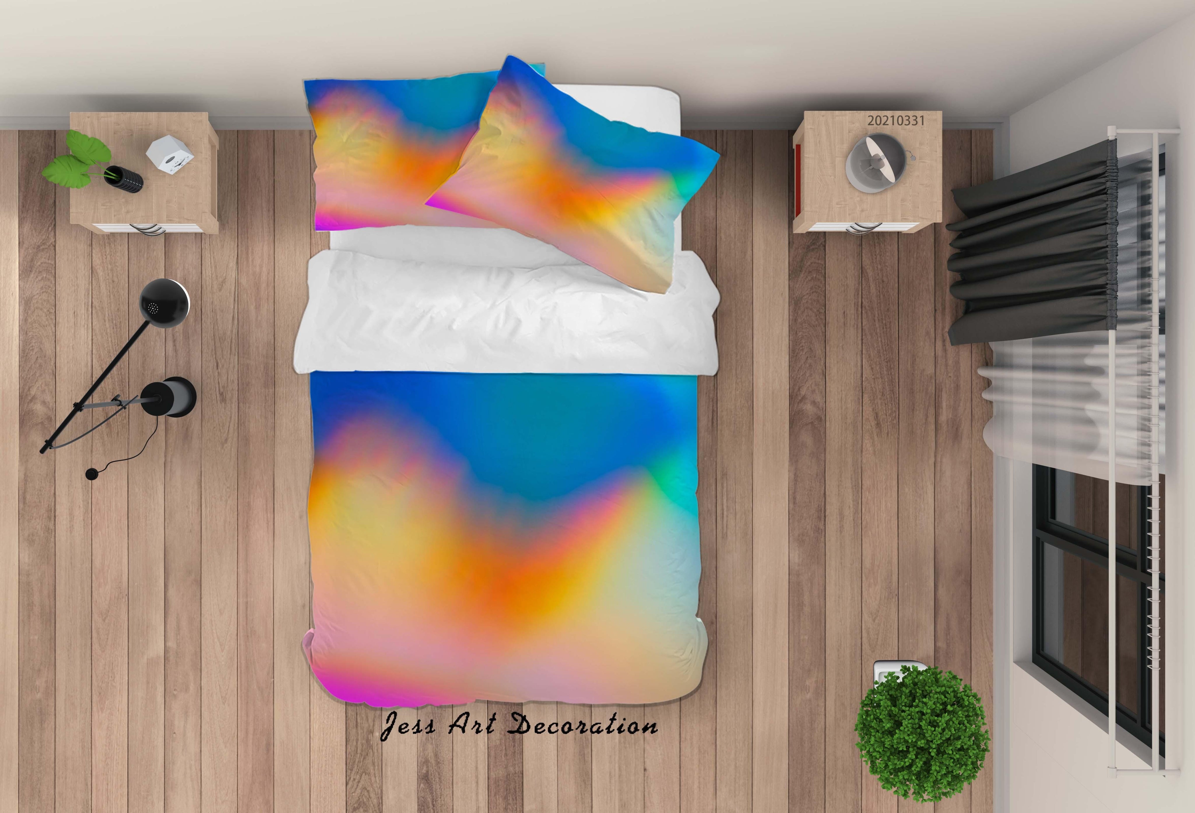 3D Abstract Color Pattern Quilt Cover Set Bedding Set Duvet Cover Pillowcases 290- Jess Art Decoration