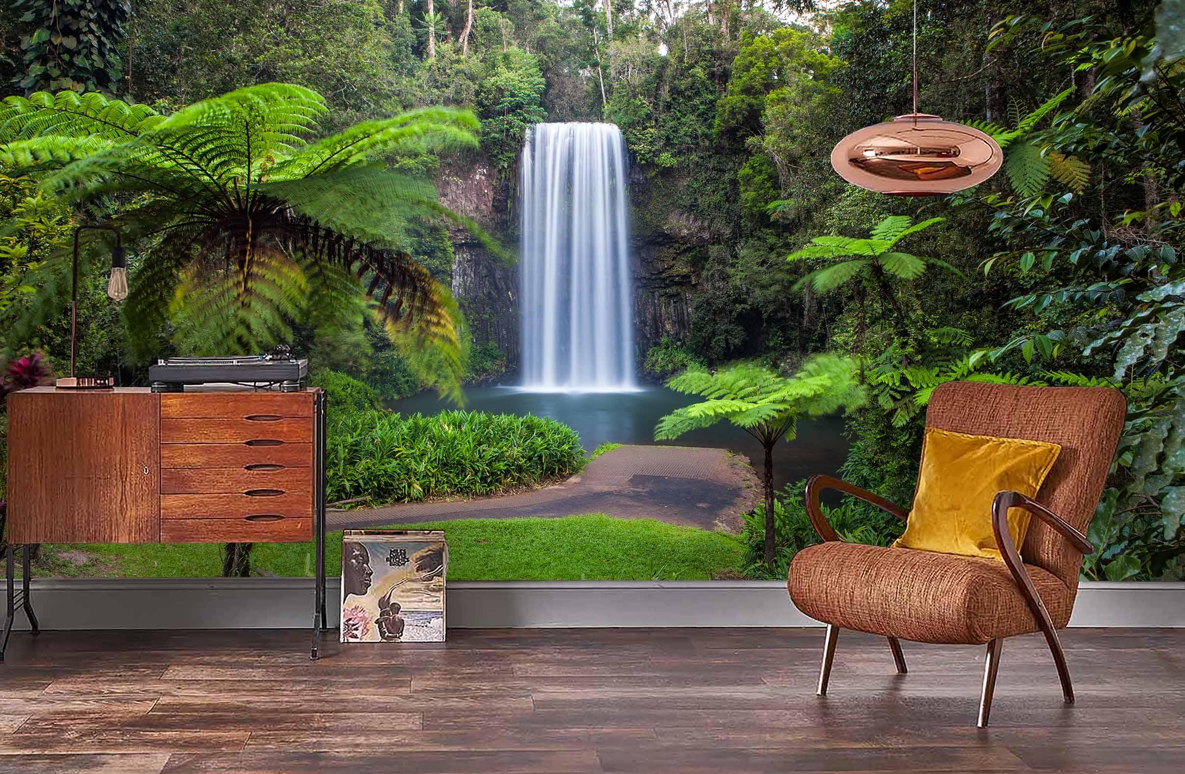 3D Rainforest Waterfall Wall Mural Wallpaper 55- Jess Art Decoration