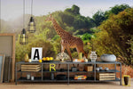 3D giraffe savanna wall mural wallpaper 19- Jess Art Decoration