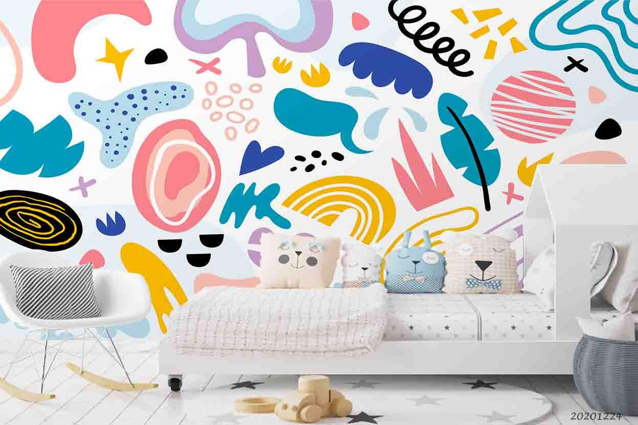 3D Abstract Color Leaf Wall Mural Wallpaper LQH 92- Jess Art Decoration