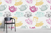 3D Colorful Tableware Pattern Wall Mural Wallpaper 2- Jess Art Decoration