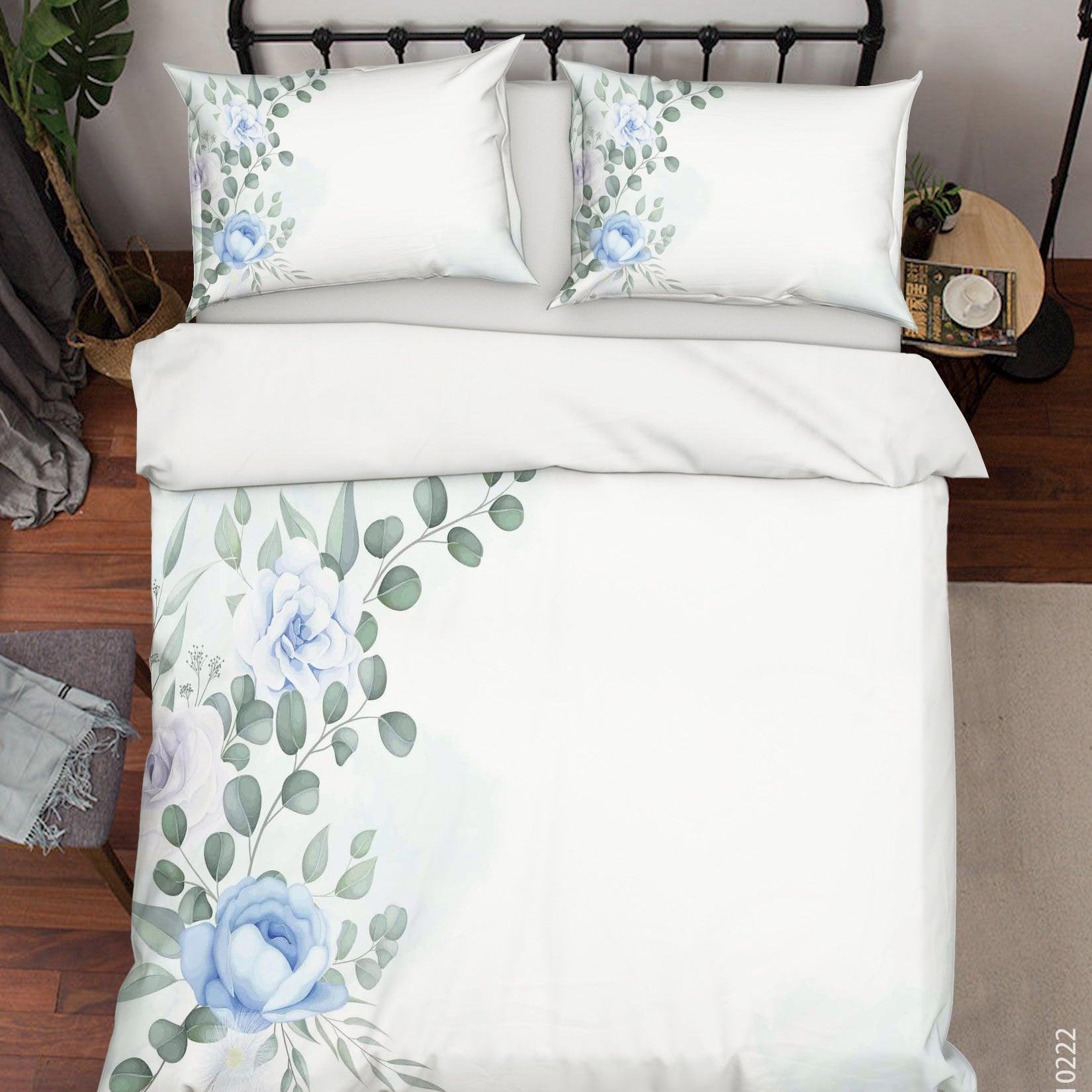 3D Watercolor Floral Leaves Quilt Cover Set Bedding Set Duvet Cover Pillowcases 184- Jess Art Decoration