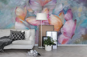 3D Watercolor Pink Butterfly Wall Mural Wallpaper LQH 112- Jess Art Decoration
