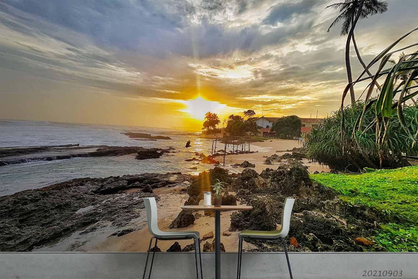 3D Sunset Sky Sea Landscape Wall Mural Wallpaper LQH 110- Jess Art Decoration