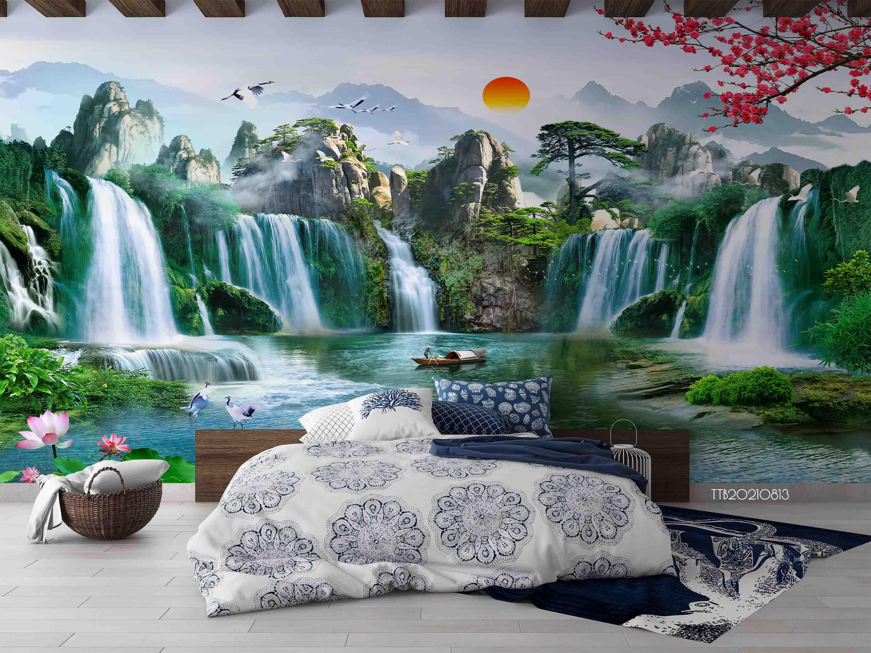 3D Chinese Style Landscape Scenery Wall Mural Wallpaper SWW5138- Jess Art Decoration