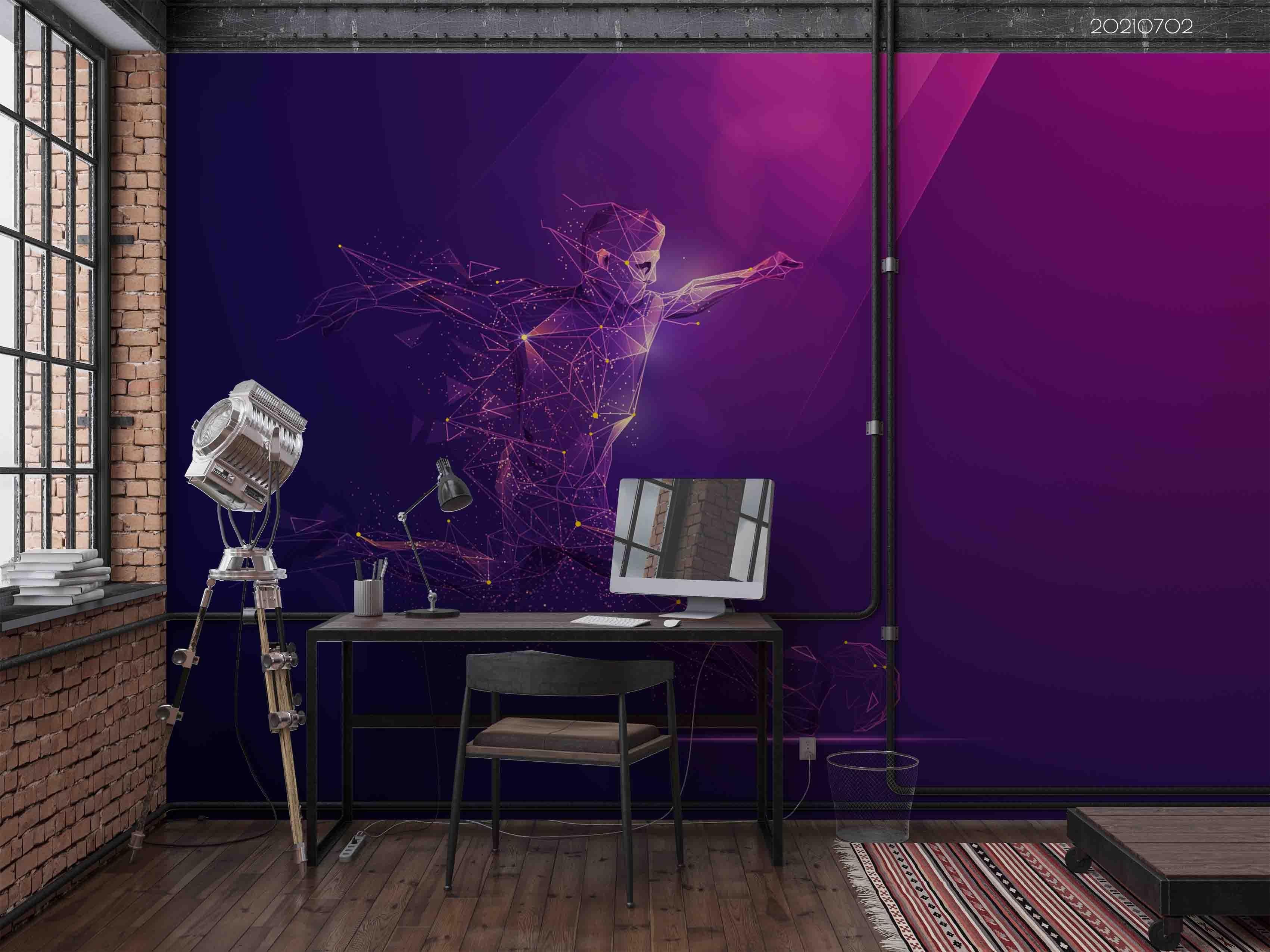 3D Abstract Football Sport Wall Mural Wallpaper LQH 274- Jess Art Decoration
