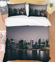 3D Grey City Architecture Quilt Cover Set Bedding Set Duvet Cover Pillowcases 24 LQH- Jess Art Decoration