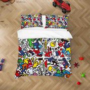3D Abstract Illustration Art Doodle Quilt Cover Set Bedding Set Duvet Cover Pillowcases 97- Jess Art Decoration