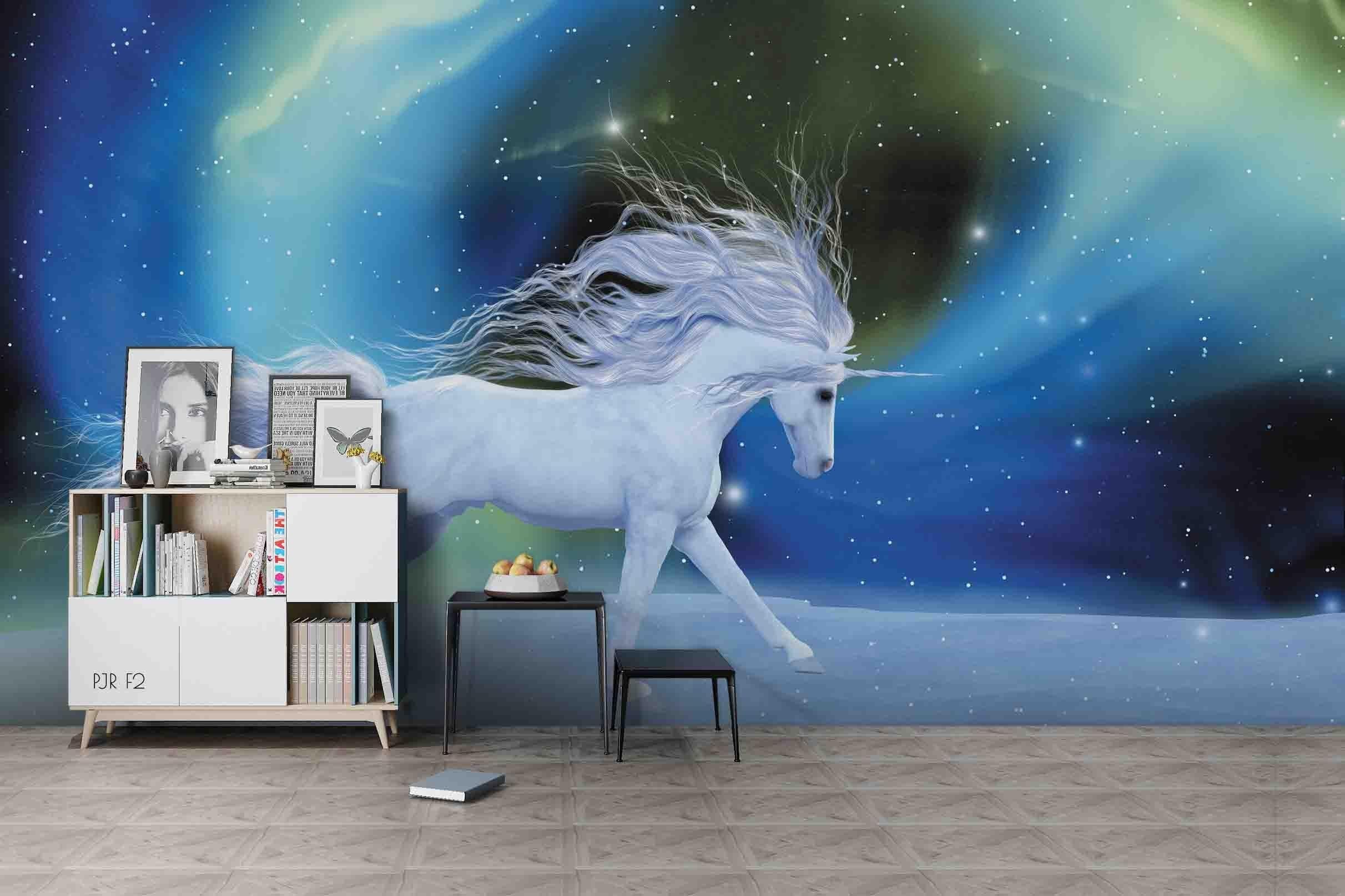 3D Aurora Unicorn aurora unicorn fantasy mural wall mural wallpaper for bedroom - view 3