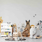 3D  Animal Cartoon Cute Watercolor Wall Mural Wallpaper SWW557- Jess Art Decoration