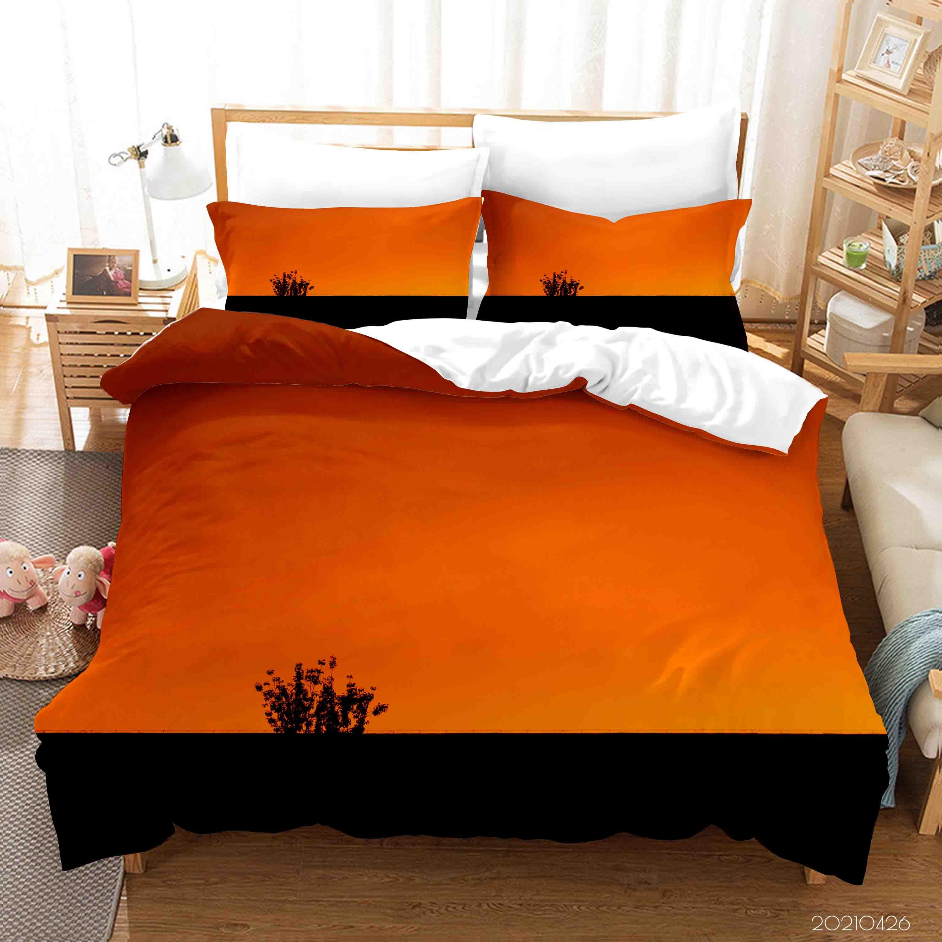 3D Sunset Sky Grass Landscape Quilt Cover Set Bedding Set Duvet Cover Pillowcases 318- Jess Art Decoration