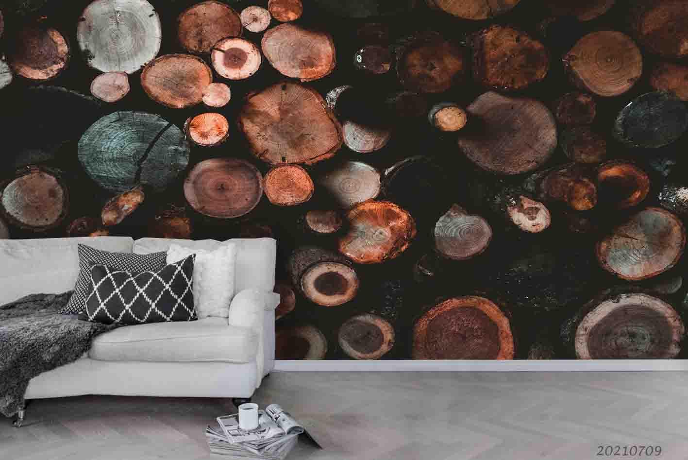 3D Wooden Stump Wall Mural Wallpaper SWW3915- Jess Art Decoration