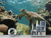 3D Turtle Underwater World Wall Mural Wallpaper LQH 167- Jess Art Decoration