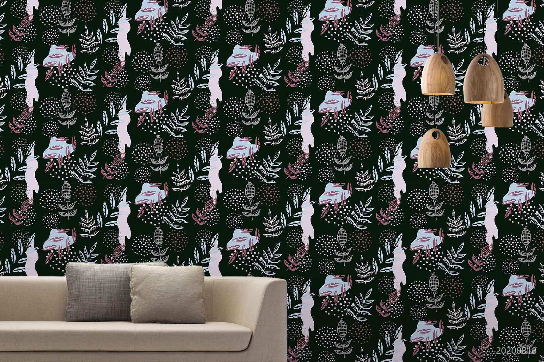 3D Vintage Plant Pattern Wall Mural Wallpaper LXL 1176- Jess Art Decoration
