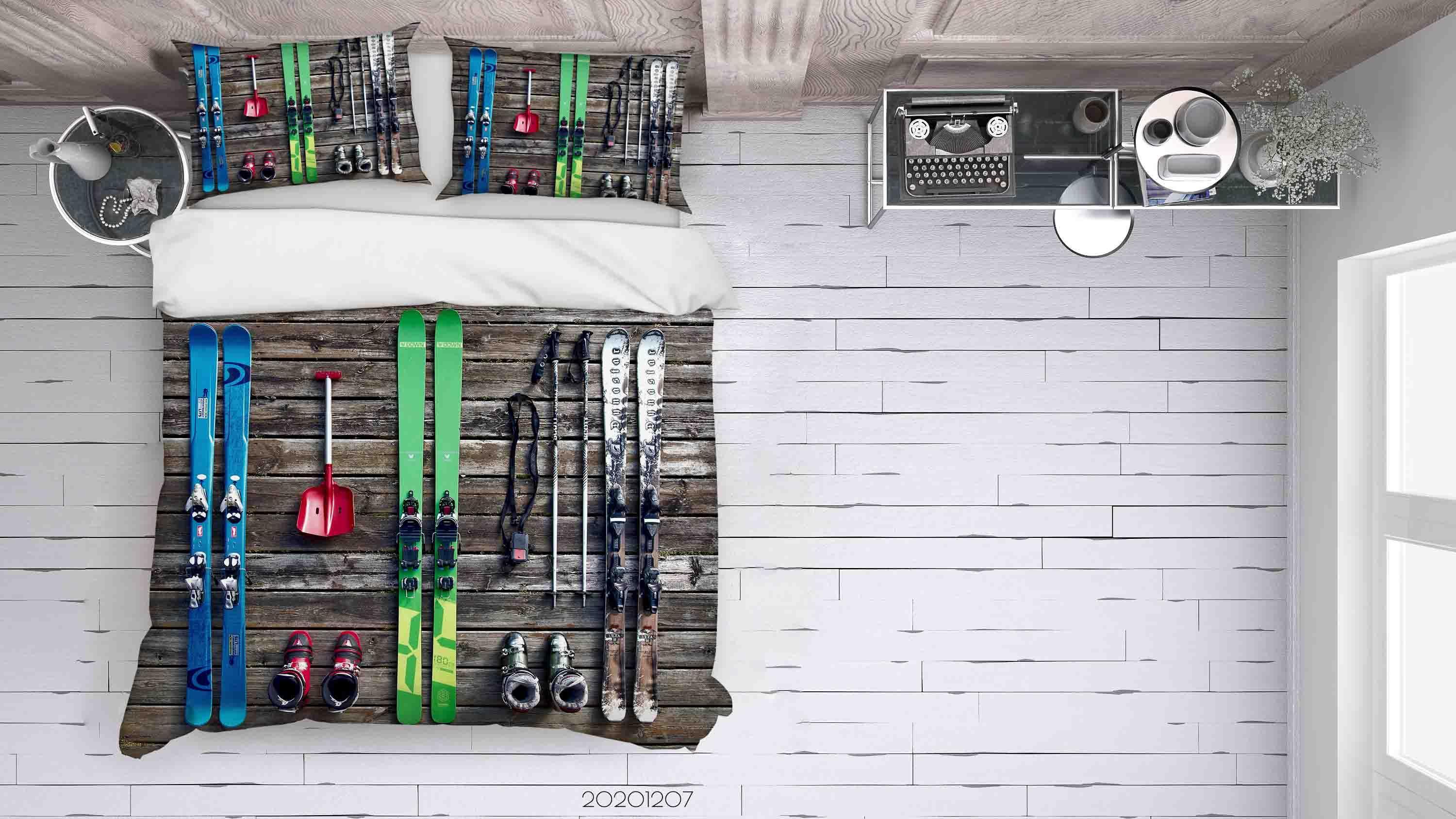 3D Pexels Sports Skiing Equipment Quilt Cover Set Bedding Set Duvet Cover Pillowcases LXL- Jess Art Decoration
