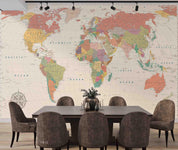 3D Color World Map Wall Mural Wallpaper LQH 69- Jess Art Decoration