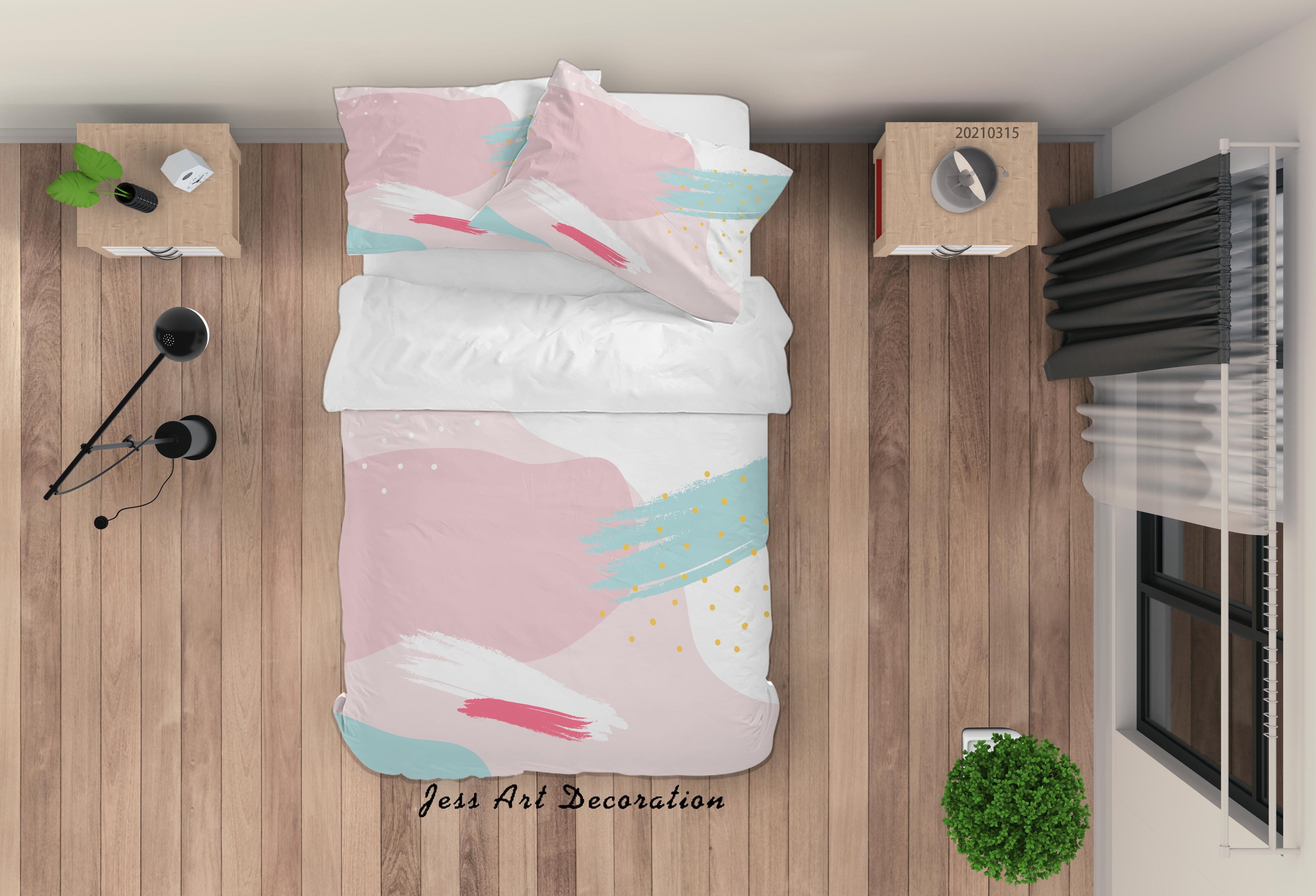 3D Abstract Color Graffiti Quilt Cover Set Bedding Set Duvet Cover Pillowcases 59- Jess Art Decoration