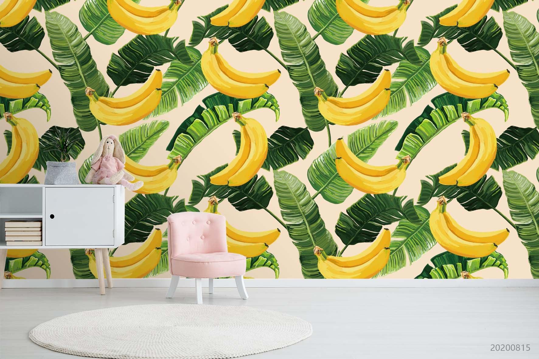 3D Hand Sketching Banana Fruity Plant Wall Mural Wallpaper LXL 1051- Jess Art Decoration