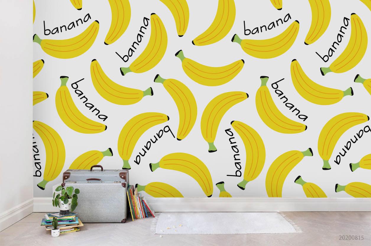 3D Hand Sketching Banana Fruity Wall Mural Wallpaper LXL 1050- Jess Art Decoration