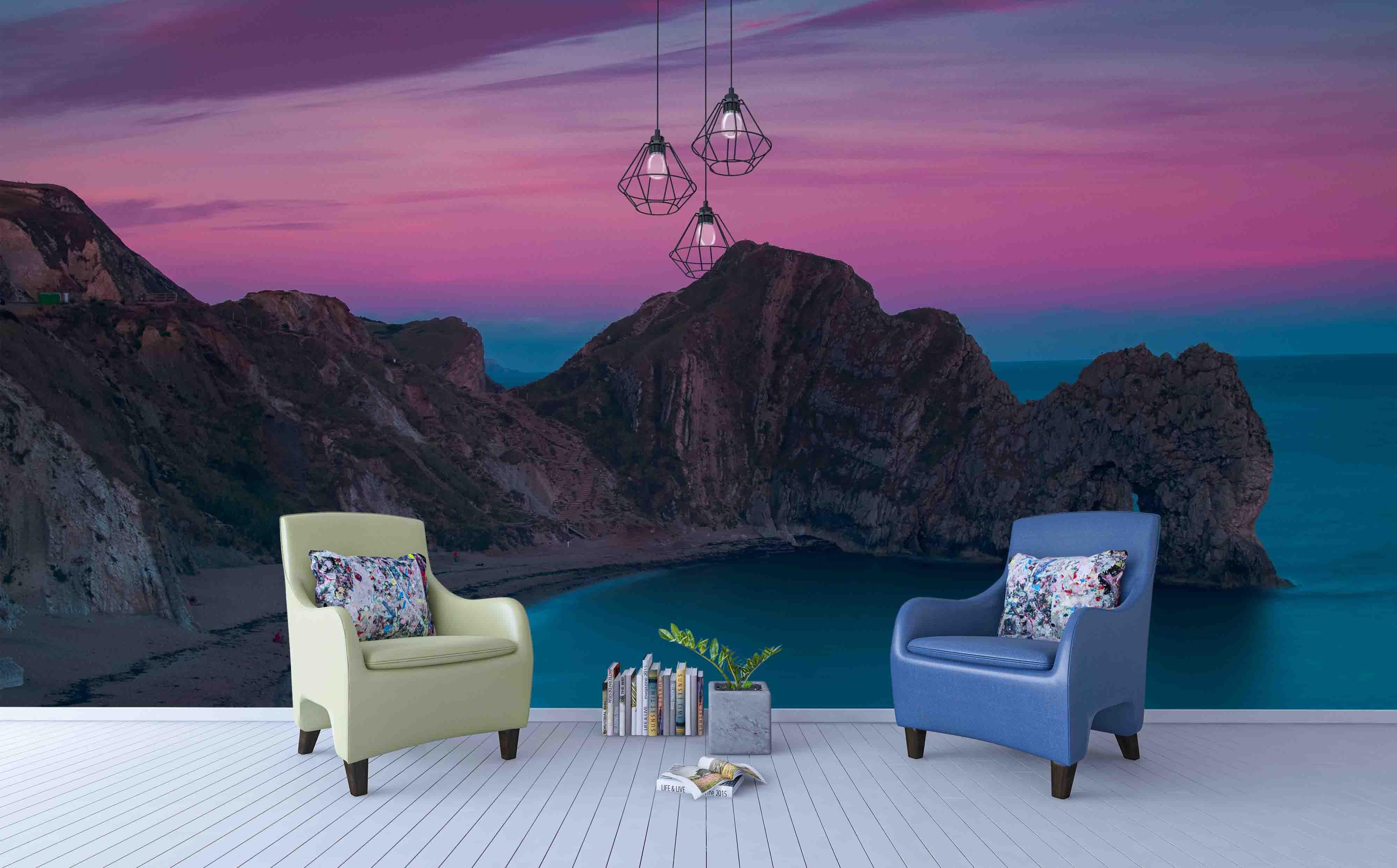 3D Mountain Ocean Landscape Wall Mural Wallpaper  sww  196- Jess Art Decoration