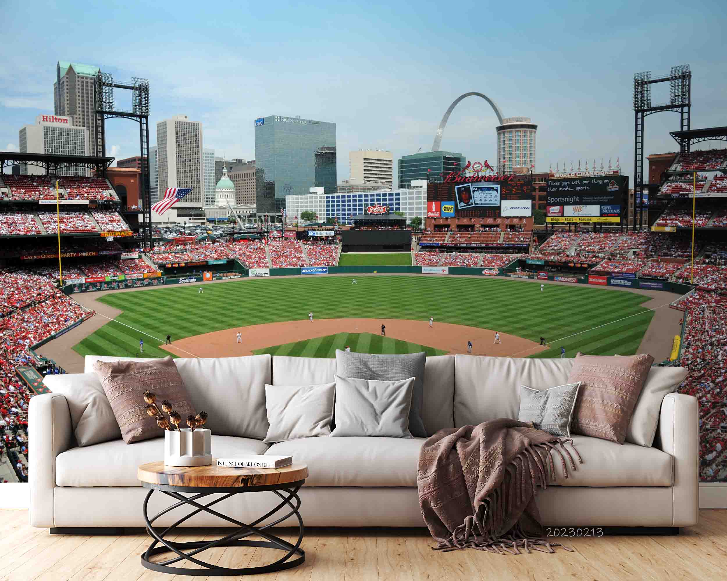 3D Busch Stadium St.Louis Wall Mural Wallpaper GD 1564- Jess Art Decoration
