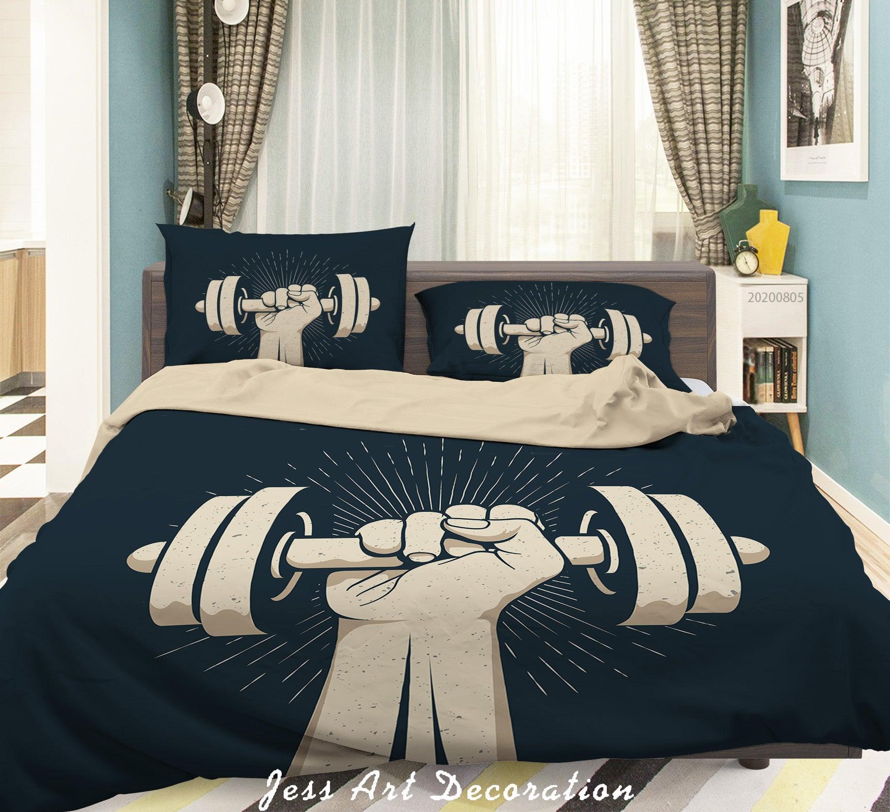 3D Strength Barbell Quilt Cover Set Bedding Set Duvet Cover Pillowcases LXL 72- Jess Art Decoration