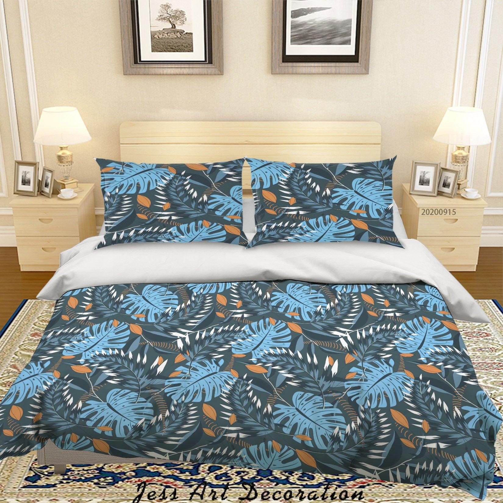 3D Plant Leaves Flower Pattern Quilt Cover Set Bedding Set Duvet Cover Pillowcases WJ 9029- Jess Art Decoration