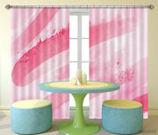 3D Watercolor Pink Geometr Curtains and Drapes LQH 86- Jess Art Decoration